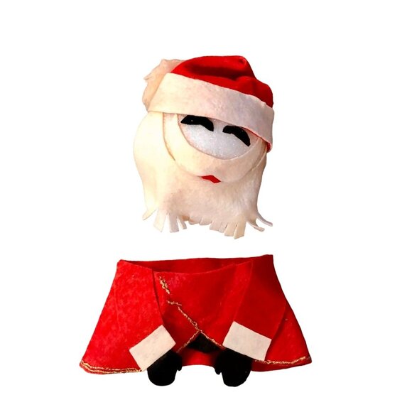 Two Vintage Handmade Craft Pieces Santa Head and Clothing Used - Picture 1 of 12